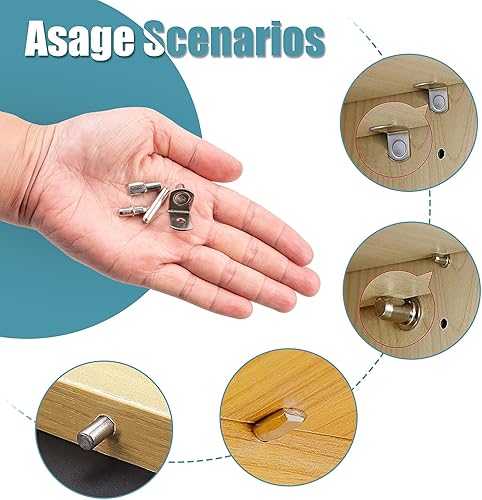 Miniatura 3 de Veiwonat Juego de 104 piezas de clavijas para estante, clavijas de estante mejoradas de 4 estilos, clavijas de soporte de estante de 5 mm y 14