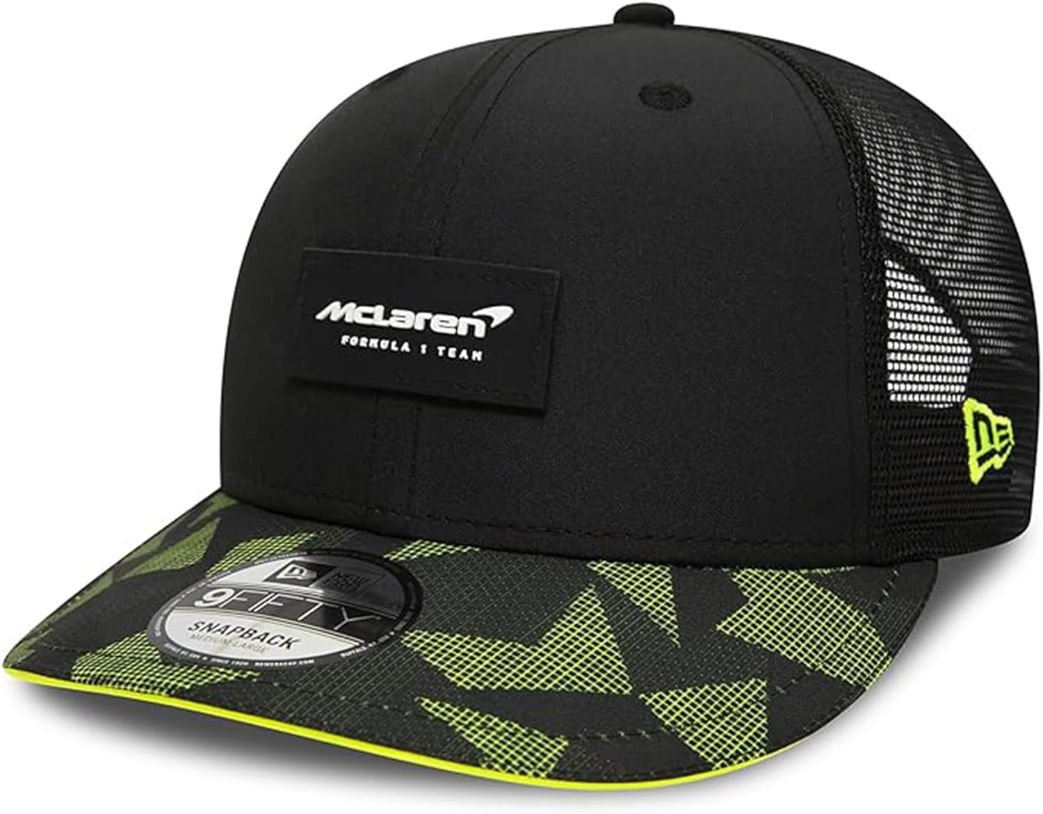 New Era 9Fifty F1 McLaren Lando Geo Pre-Curve Snapback Hat Cap - Black