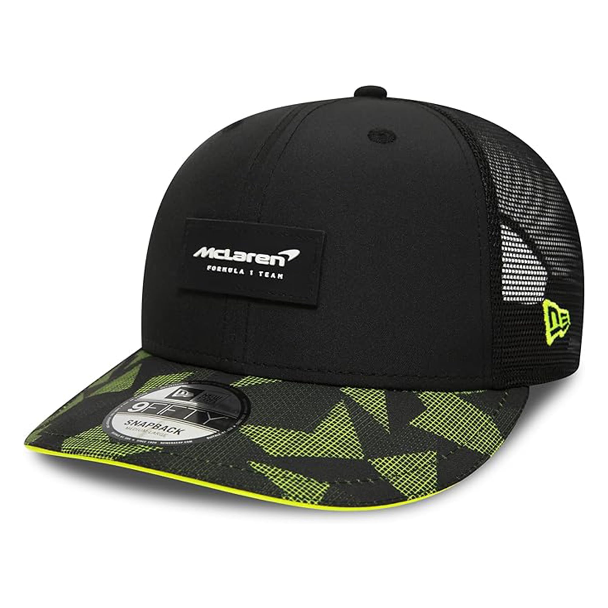 Casquette F1 McLaren Lando Geo New Era 9Fifty snapback noire ajustable pour adulte