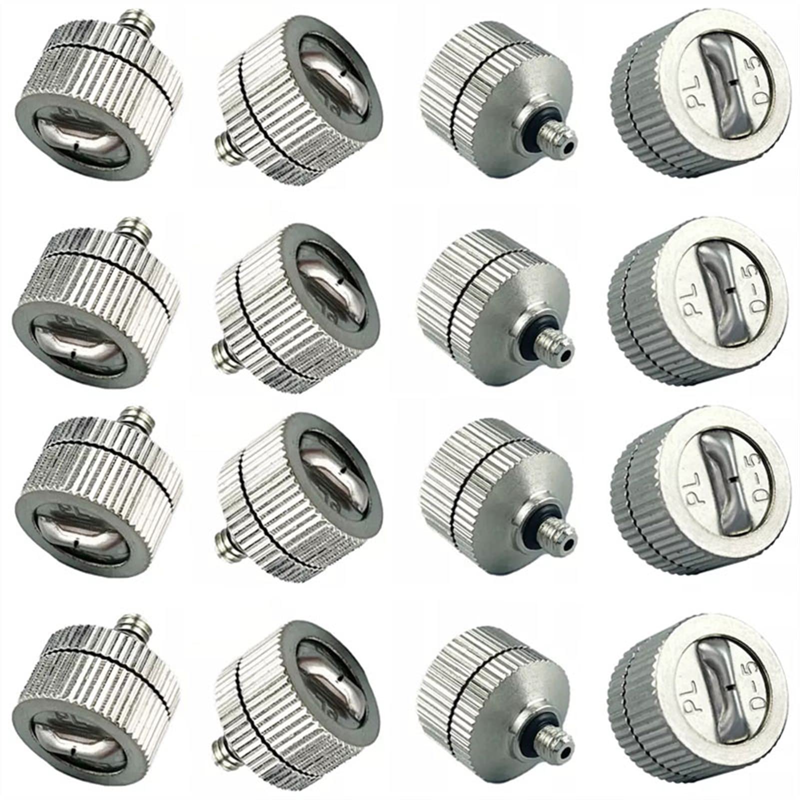Brass Mister Nozzles Low Pressure Fan Shaped Misting Nozzles for Cooling System, Flat Fan Fog Mist Nozzle Water Mister Sprinkle for Patio Garden Sprayer Irrigation Tool Kit, 0.019" Orifice(50pcs)