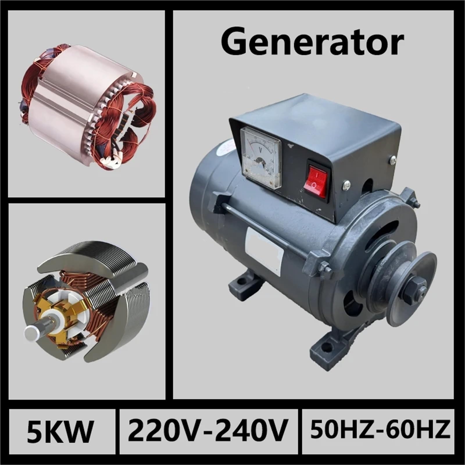 Generador de imán permanente 5 kW 220V 230V para generador CA y alternador uso doméstico(240v,5KW Generator)