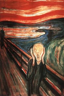 Edvard Munch The Scream Of Nature Expressionist Artist Illustration Lithograph Print Classic Artwork Munch Painting Wall Decor Expressionist Art Print Cool Wall Art Print Poster 12x18