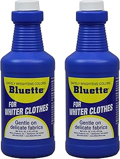 Bluette Laundry Bluing (2 Pack) - Laundry Detergent Whitener/Safe & Gentle For Delicate Fabrics/Whiter Whites and Brights/Perfect For Brightening Light Clothes, Sheets, Synthetics & More (413716PK2)