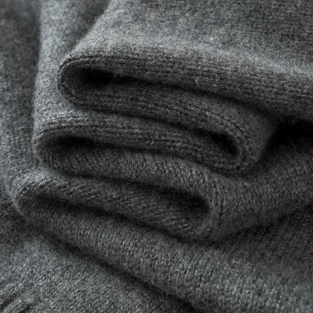 Men's Cashmere Sweater Stand Collar Zipper Thick Cardigan Solid Cashmere Sweater Tops