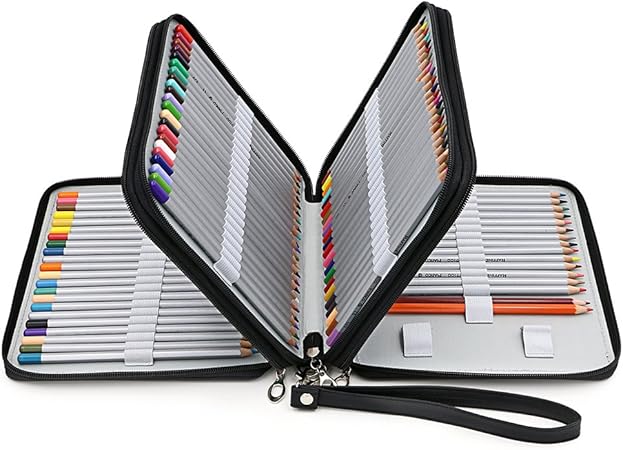 Amazon Sumnacon Puレザー色鉛筆ホルダー 1本入れ ペンシルホルダー 色鉛筆 収納ケース筆箱 シンプル 大容量 ペンケース 人気 色鉛筆なし 黒 鉛筆キャップ 鉛筆ホルダー 文房具 オフィス用品