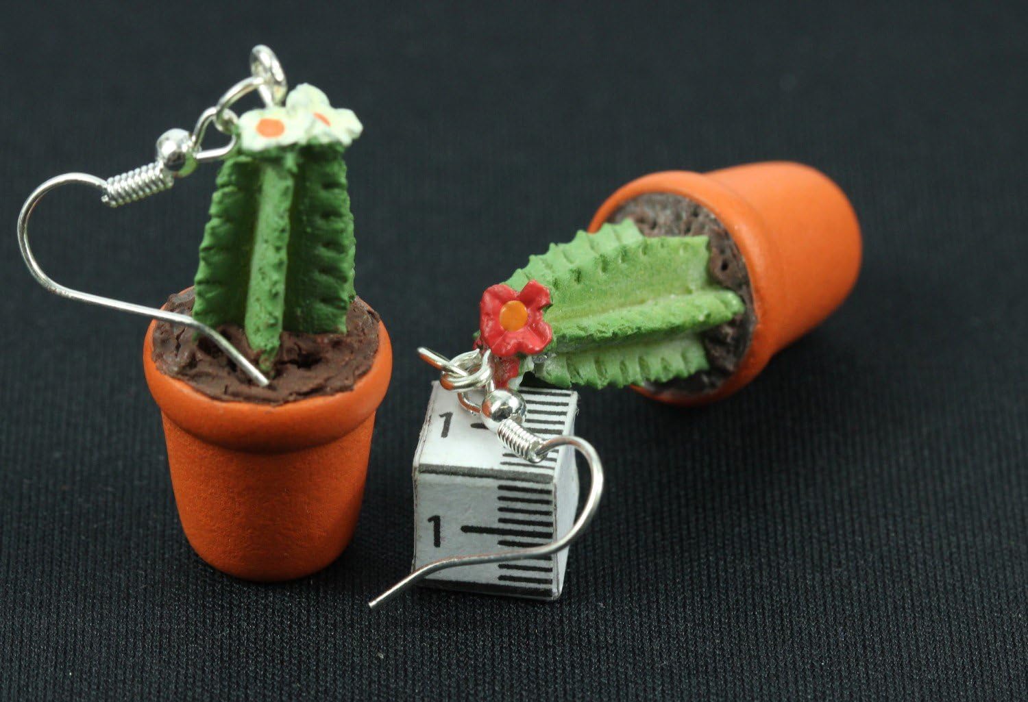 Cactus Cacti Pot Plant Earrings Miniblings Flowers Single-Stemmed 3D