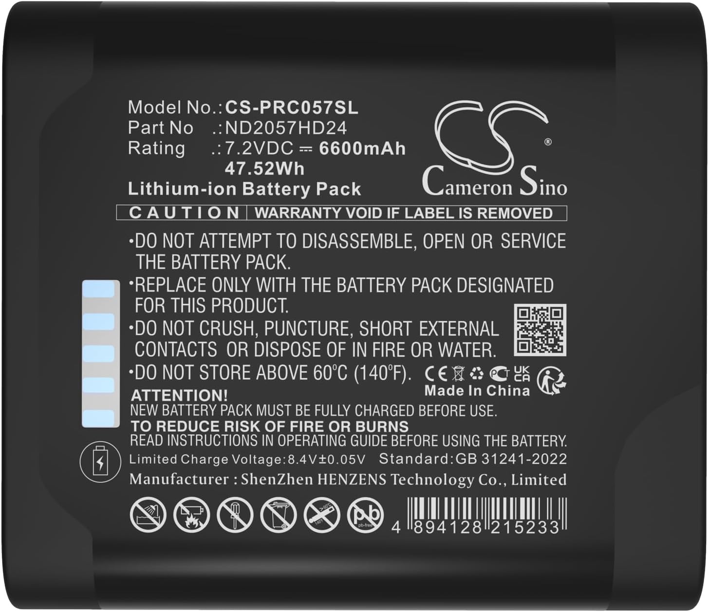 6600mAh Battery for Coolview 1400XT Surgical Headlight, 2100XT Surgical Headlight, ND2057HD24, ND2057HD26, ND2057HD29, ND2057HD31, ND2057HD34, ND2057XD, PT9, PT9-BAT, RRC2057, SE2057-1, SE20571NR29
