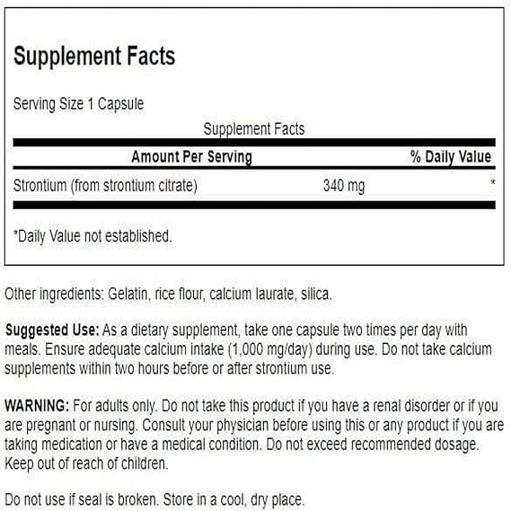Swanson Strontium Citrate 340 mg 60 Caps (2 Pack)