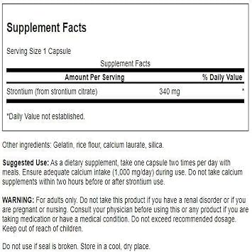 Swanson Strontium Citrate 340 mg 60 Caps (2 Pack)