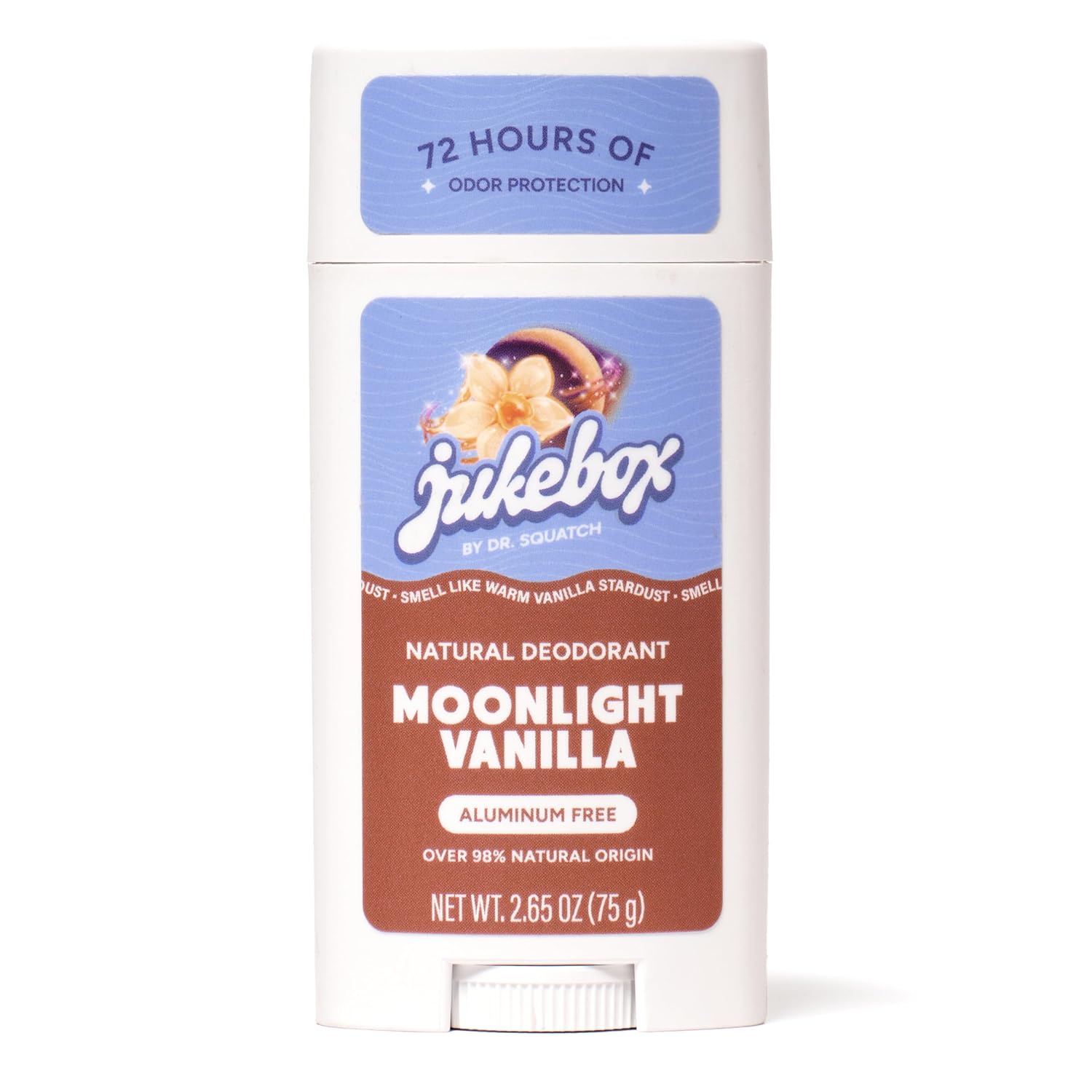 Jukebox Natural Women’s Deodorant – Aluminum Free, 72 Hour Odor Protection – Made with Arrowroot, Charcoal & Postbiotics – Moonlight Vanilla, 2.65 oz (3-Pack)