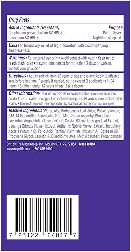 Miniatura 4 de MagniLife Crema relajante para piernas PM, piernas inquietas, tópica penetrante profunda para el dolor, alivia naturalmente los calambres, las