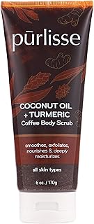 purlisse Coconut Oil Coffee + Turmeric Coffee Body Scrub: Cruelty-free & clean, Paraben & Sulfate-free, Gentle exfoliant, ...