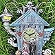 Topyond Kuckucksuhr,Birdhouse Halloween Waldhaus Uhr Coo Coo Uhren Wand Kunstharz Weihnachtsuhr Kuckucksuhr Pendelwanduhr, Wanduhr Für Dekoration,für Zuhause Wohnzimmer Küche Büro Dekor