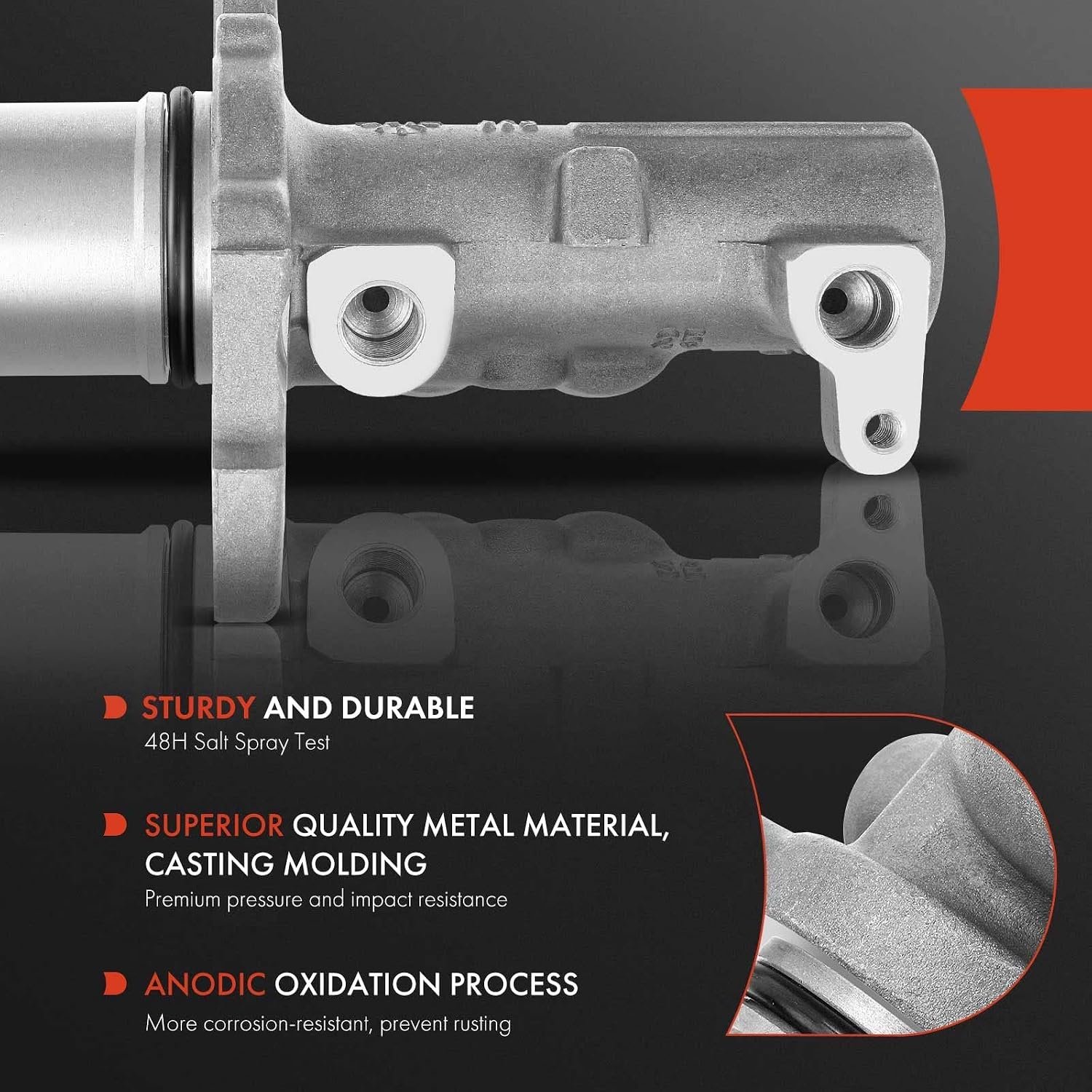 A-Premium Brake Master Cylinder with Reservoir and Sensor Compatible with Ford Vehicles - Mustang 1999-2003 3.8L, Mustang 2004 3.8L 3.9L, Power Brakes, with Traction Control - Replaces# F9ZZ2140DA