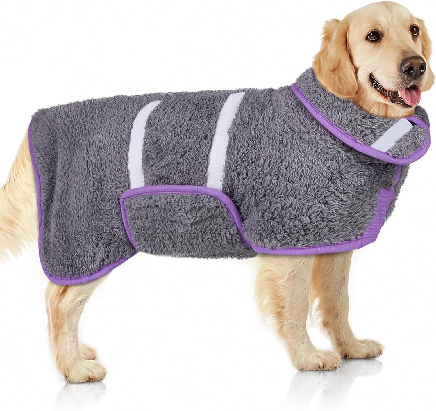 Dog Bathrobe Super Absorbent Dog Towels Large Quick Drying Robes for After Bath Soft Adjustable Warm Keeping Dogs Towel(S-XXL)
