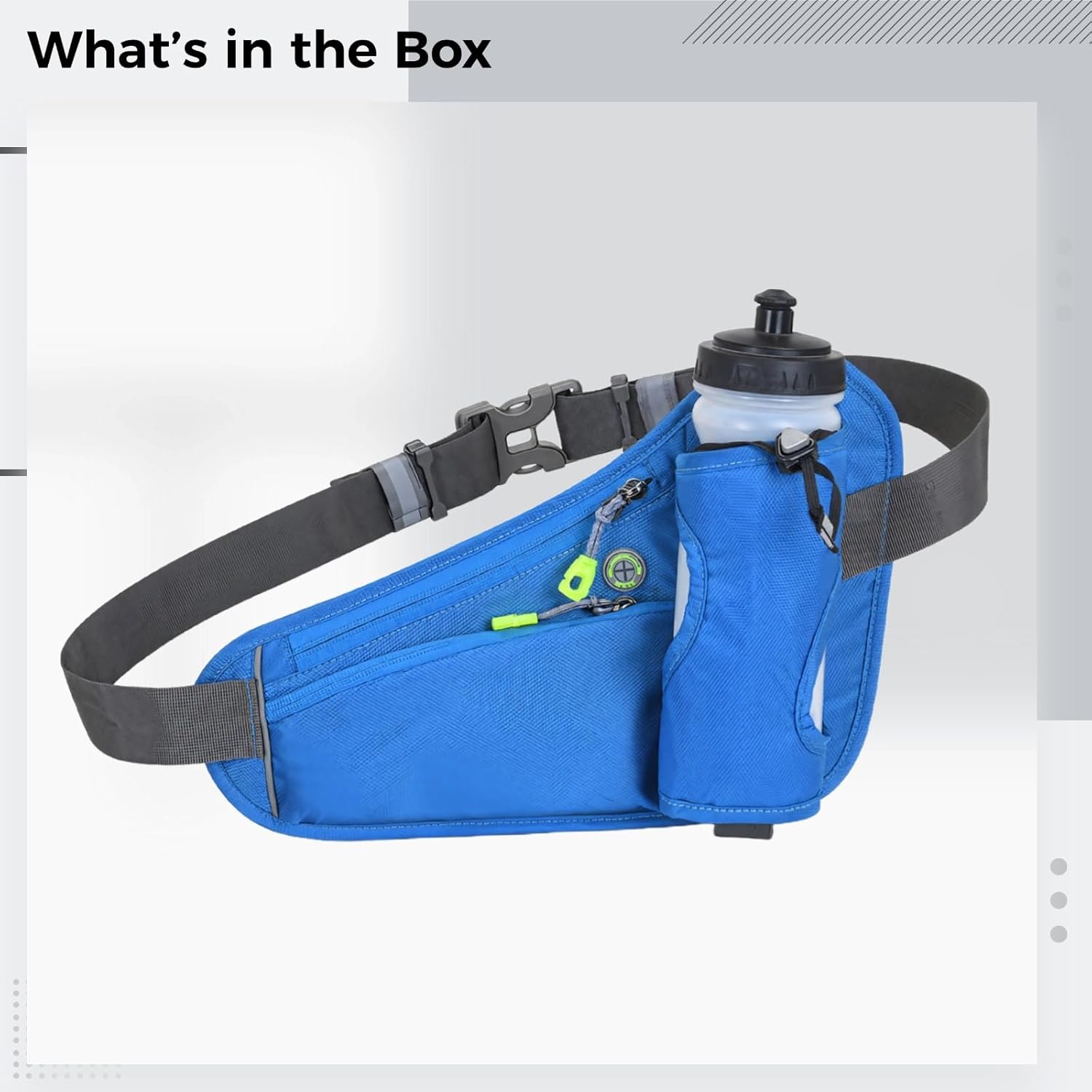 Adjustable Hydration Waist Belt With Water Bottle Holder, Reflective Sports Running Pack For Phone, Keys, And, For Hiking, Jogging