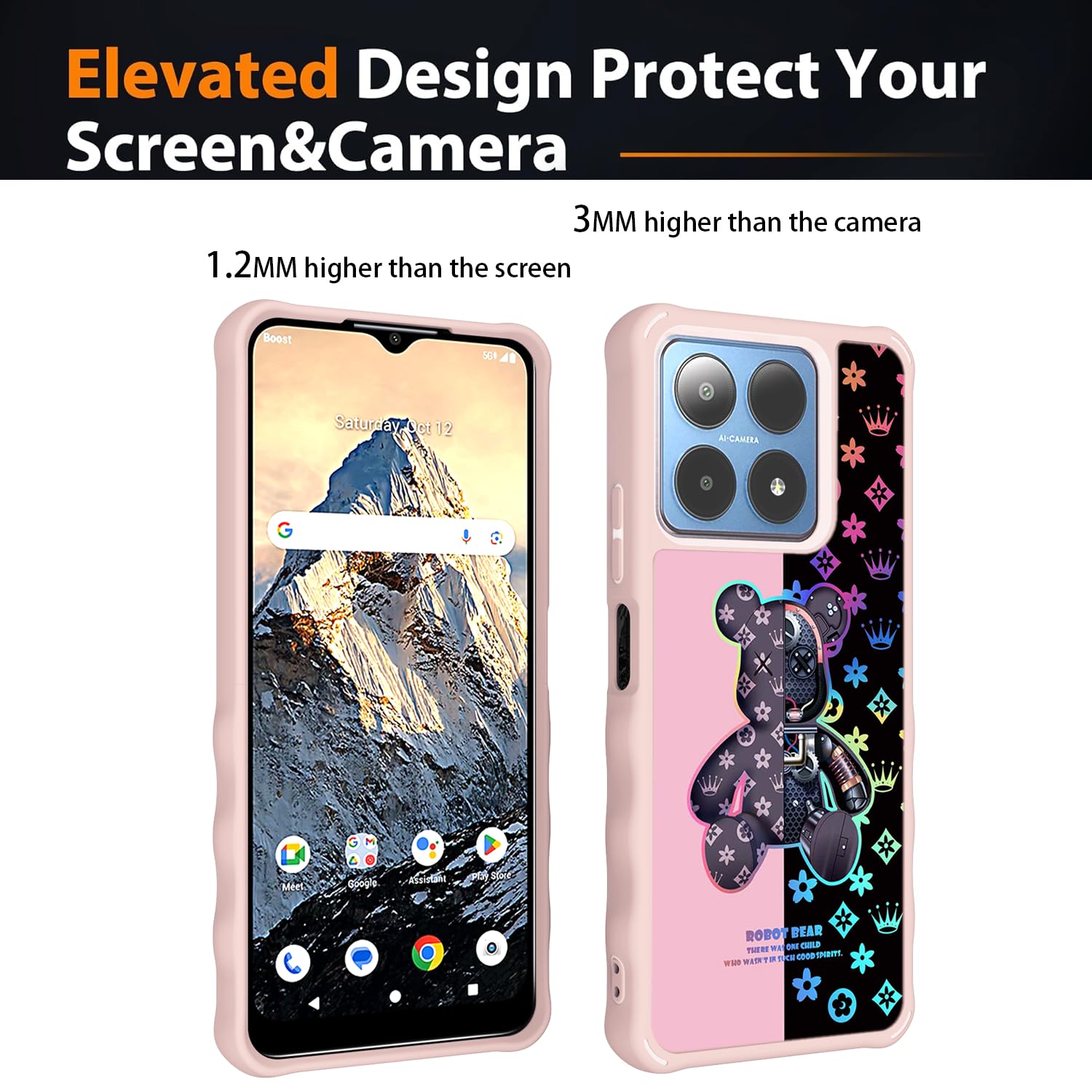 Amazon.com: for Boost Summit 5G Case Compatible with Boost Mobile Summit 5G  Phone Case Cover [with Tempered Glass Screen Protector][Hard PC + Soft  Silicone][Ring Support] [Colorful Reflect Light] IMDF-JXX : Cell Phones