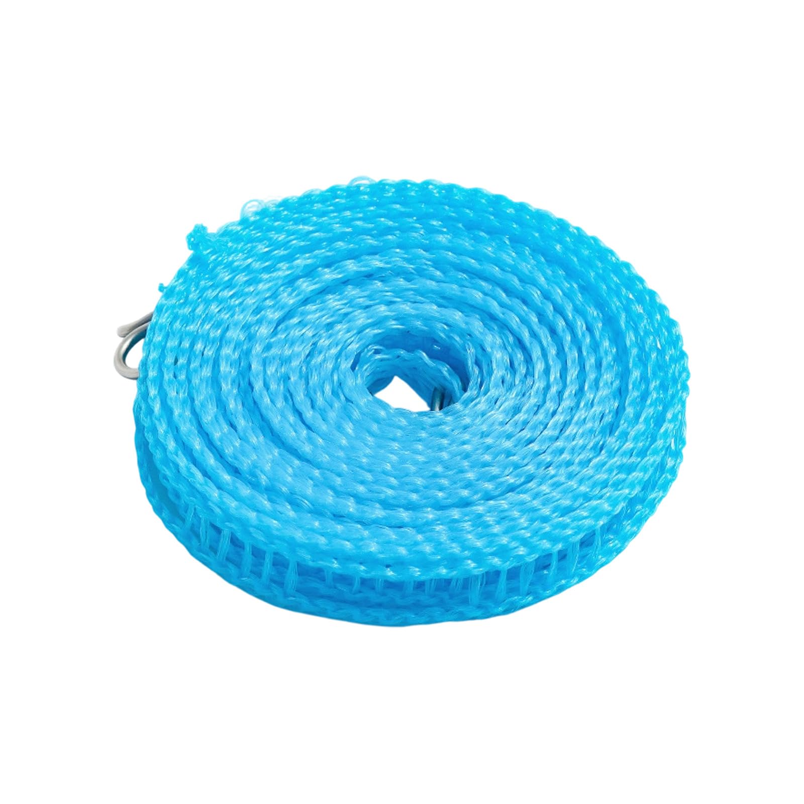 Clothesline with Hooks 32.8 Ft Braided Nylon Drying Rope, Hanger Separator Laundry Line for Balcony, Camping and Temporary Outdoor Drying Travel Washing Line Camping Laundry Rope Hanger Separator Cord