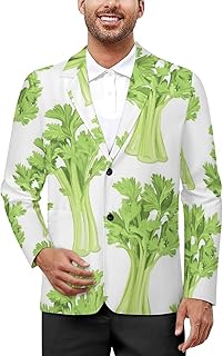 Green Celery Vegetable Men’s Blazer Jacket Classic Suit Coat for Formal Events Business Wedding Casual