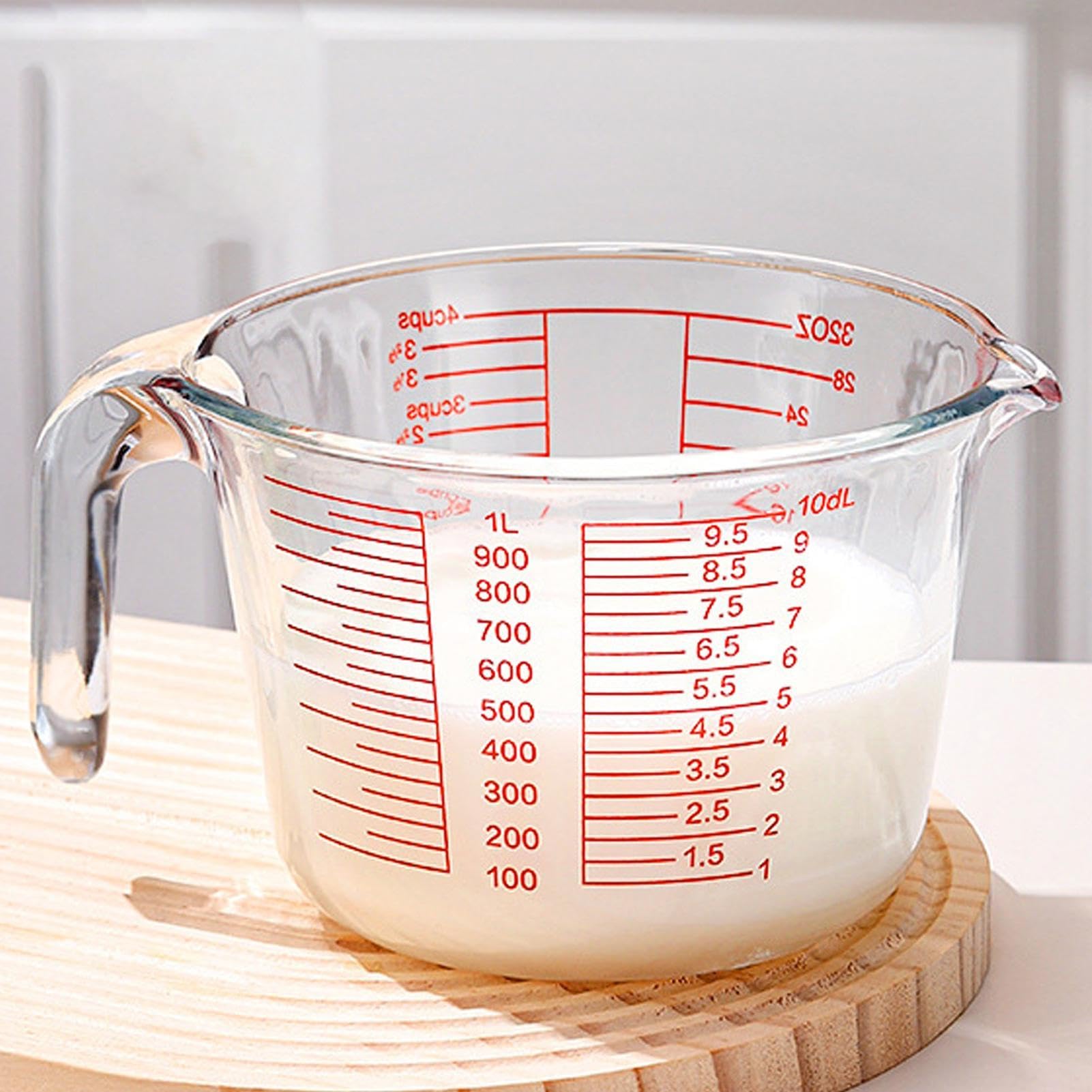 Vaso Medidor De Vidrio Recipiente De Medición Transparente Y Portátil | Vasos Medidores De Vidrio Para Líquidos Para Horno Lavavajillas Medición Preparación Horneado Cocción Cocina Hogar Casa