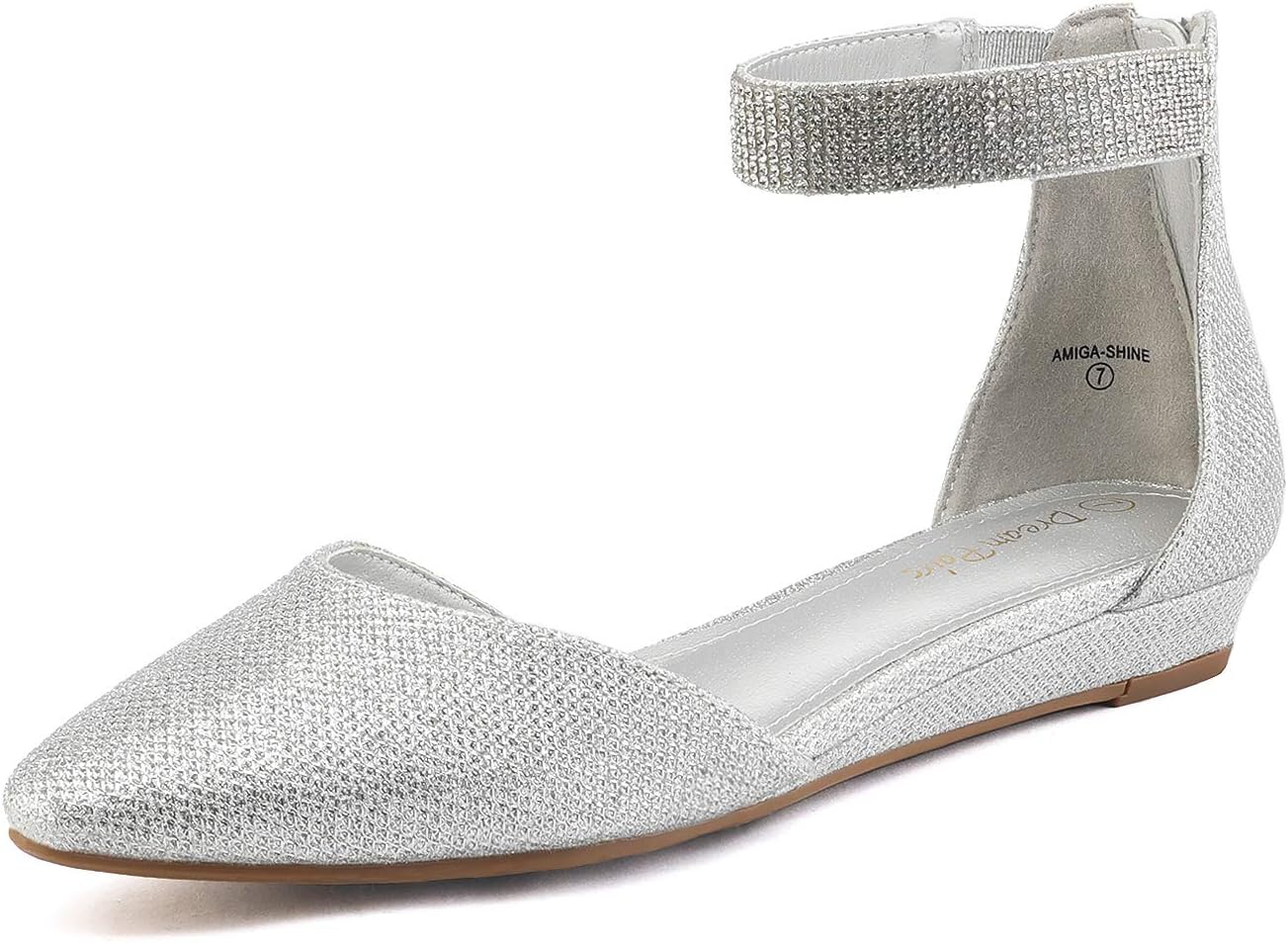 DREAM PAIRSWomen's Low Wedge Ankle Strap Flats Shoes