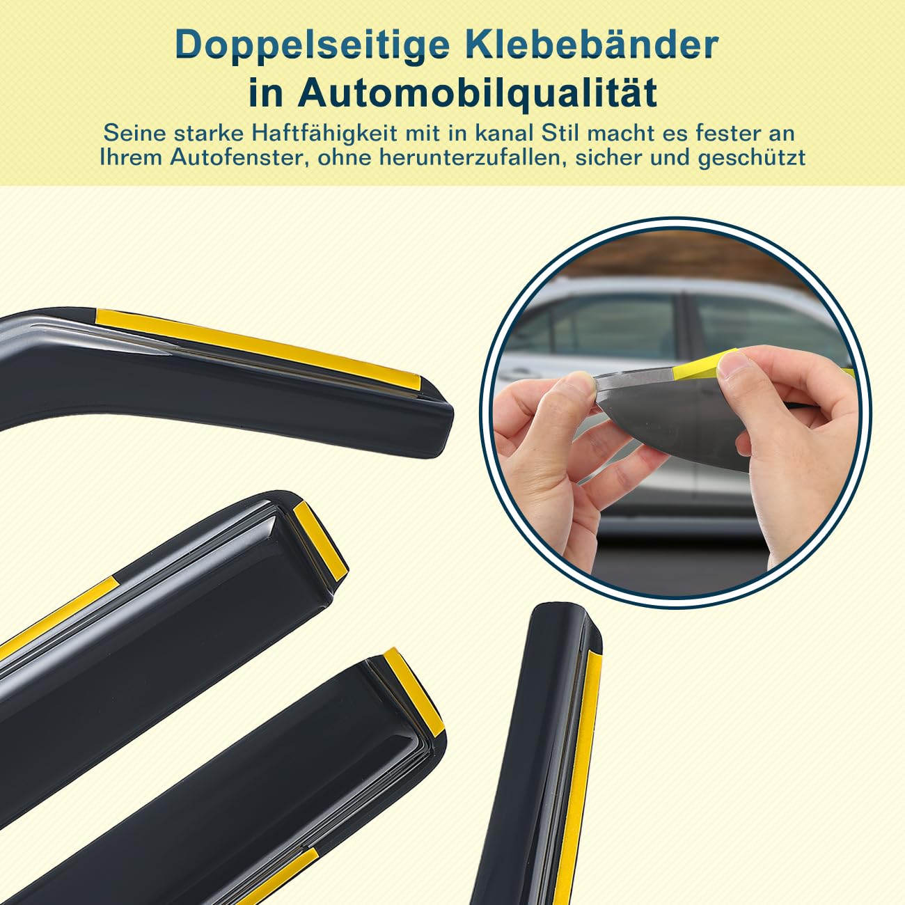 Windabweiser Regenabweiser kompatibel mit BMW X3 E83 2003-2010, Selbstklebend Tape-On Autofenster Regenschutz Regenabweiser Deflektoren, 4-TLG Set, Rauchgrau, Vorne,Aerodynamisch
