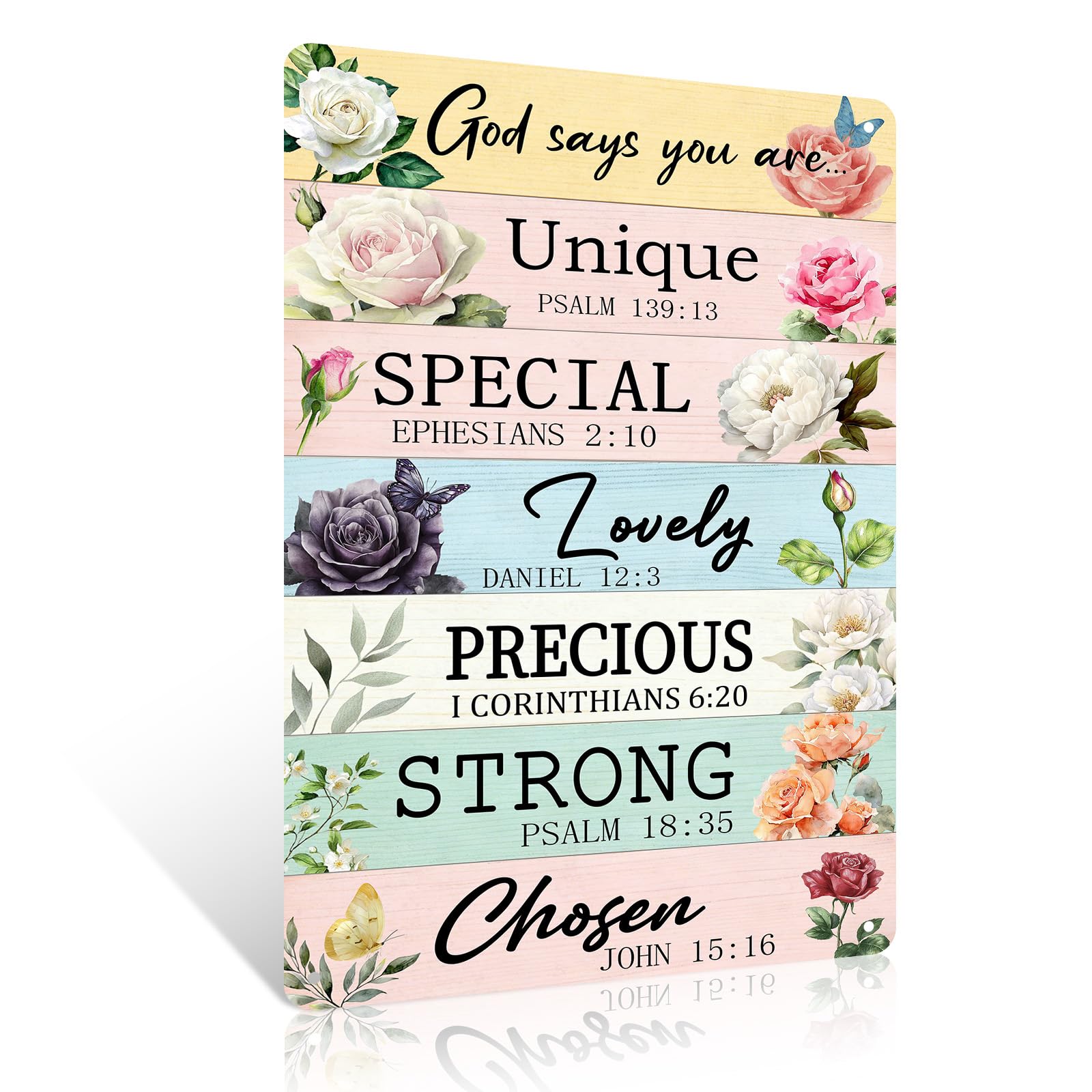 Ulord Christian Religious Quotes Scripture God Says You Are Metal Signs 8X12 Inches Christian Wall Art