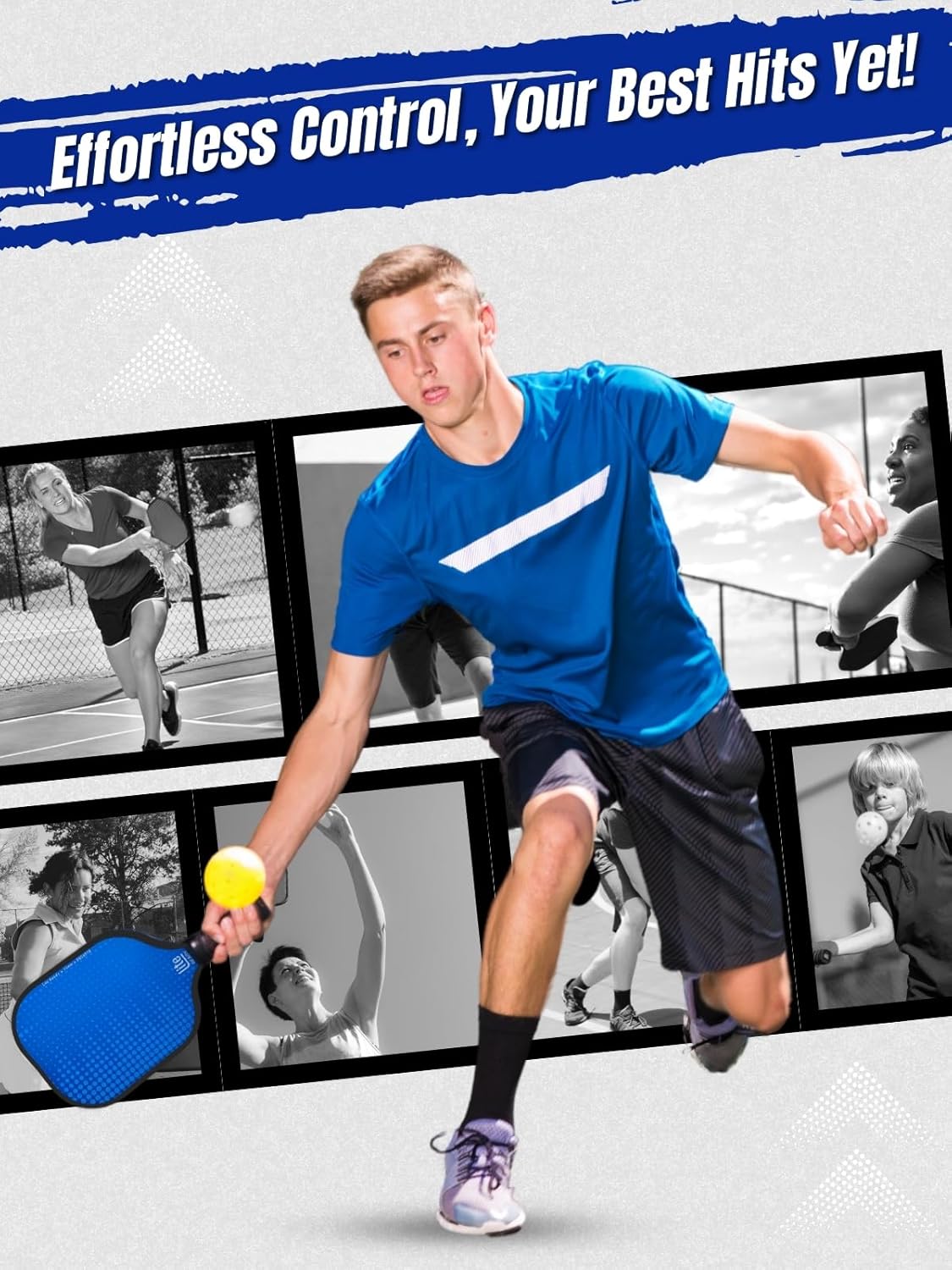 Pickleball Paddle Set of 2 – Lightweight Fiberglass Pickleball Paddles with 4 Pickleball Balls and a Bag | Durable Pickleball Equipment for Men and Women, Ideal for Beginners