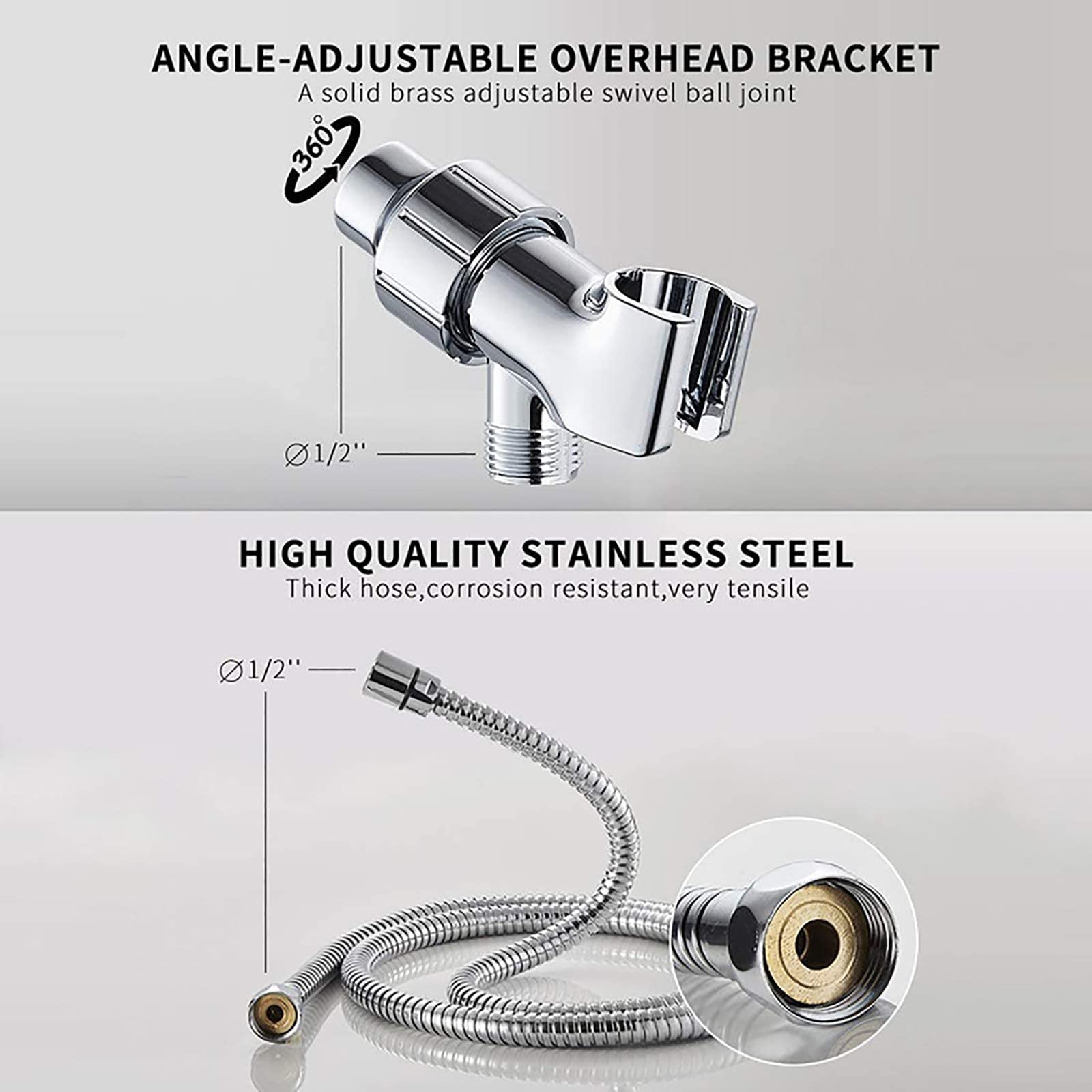 Soffione Doccia con Filtro, 10 Modalità ABS Alta Pressione Doccino per Doccia Anticalcare con 1.5m Tubo, Staffa, Universale Risparmio Idrico Cromato Doccia Soffione Facile da Installare