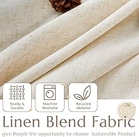 Vista 3 de JINCHAN Linen Textured Curtains 24 Inch Length for Kitchen Windows Country Farmhouse Cafe Small Curtains Rustic Light Filtering Half Curtains for