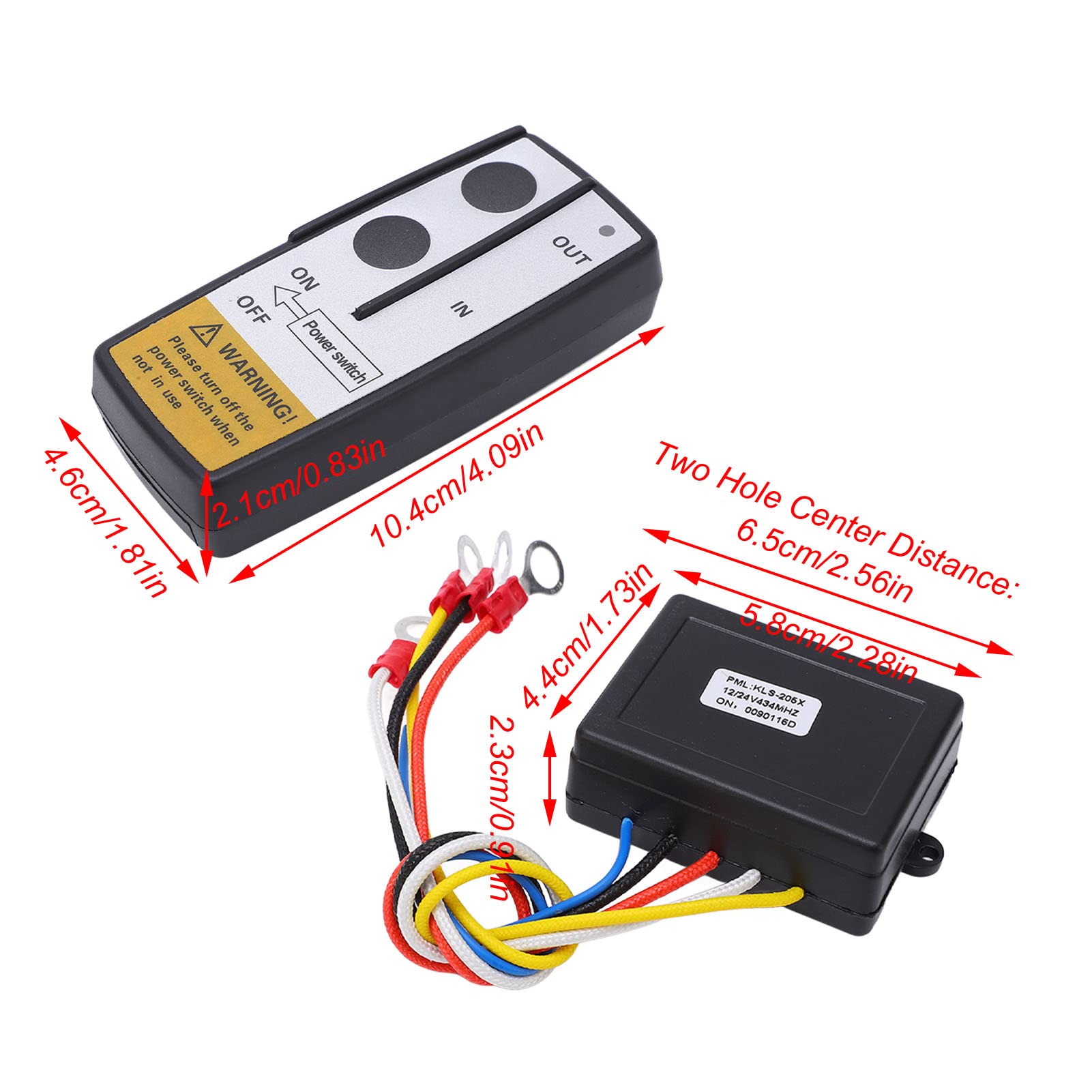 Kit di Telecomando per Verricello Wireless, Camion Controller Interruttore Verricello Wireless Controllo DC12V 24V Impermeabile Set Ricevitore Remoto con Ricevitore per Auto Fuoristrada ATV SUV