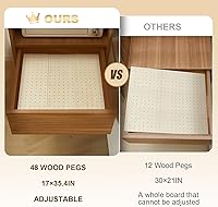 Vista 5 de Kigley 6 Piezas Organizador de Cajones de Tablero de Clavijas de Madera con 48 Clavijas Sistema de Tablero de Clavijas de Madera Organizadores