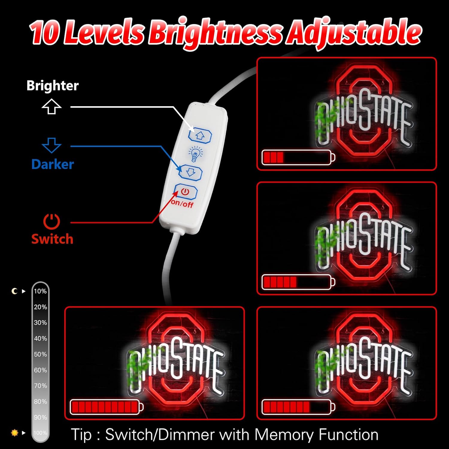 WINONDE Football Neon Signs for Wall Decor University Football Team Neon Lights for Bedroom Led Signs Suitable Christmas Gift - Image 3