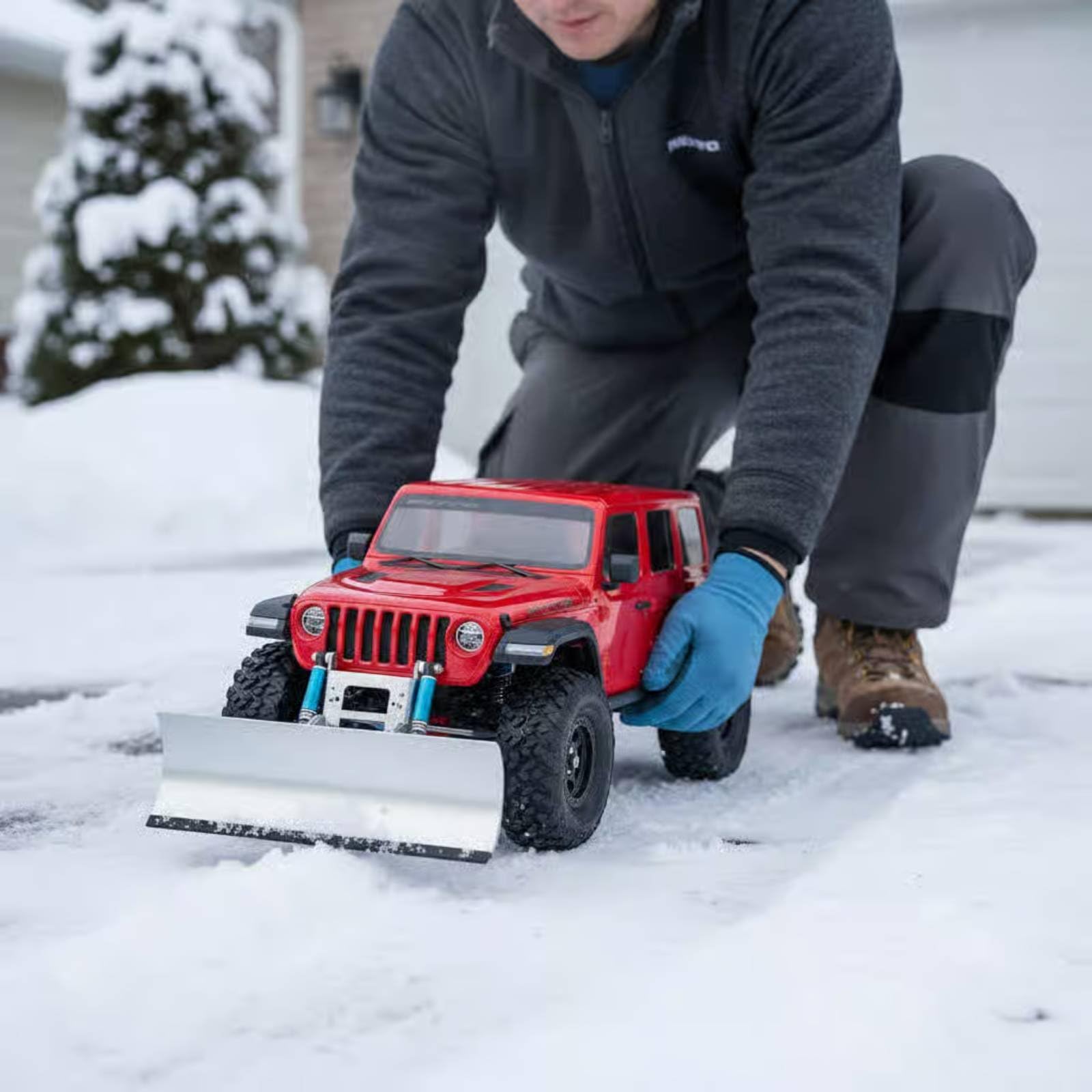 Pala de Nieve para Crawler RC de Metal con Espaciado Regulable y Fácil Instalación para Aficionados al Modelismo Diversión en Nieve Juegos de Arena Estilo Todoterreno, Plateado