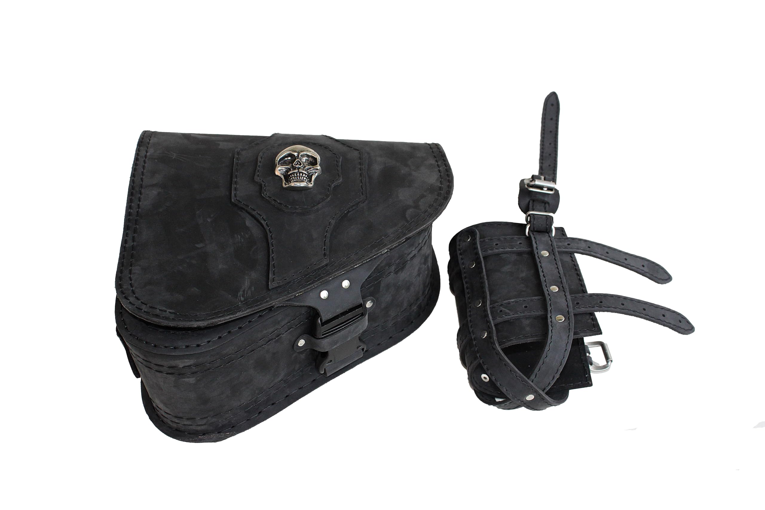 Sako - S637 Mit Dekorativem Totenkopf - Motorrad Satteltasche Für Die Linke Seite - 27 x 10 x 35 cm, 5 Liter