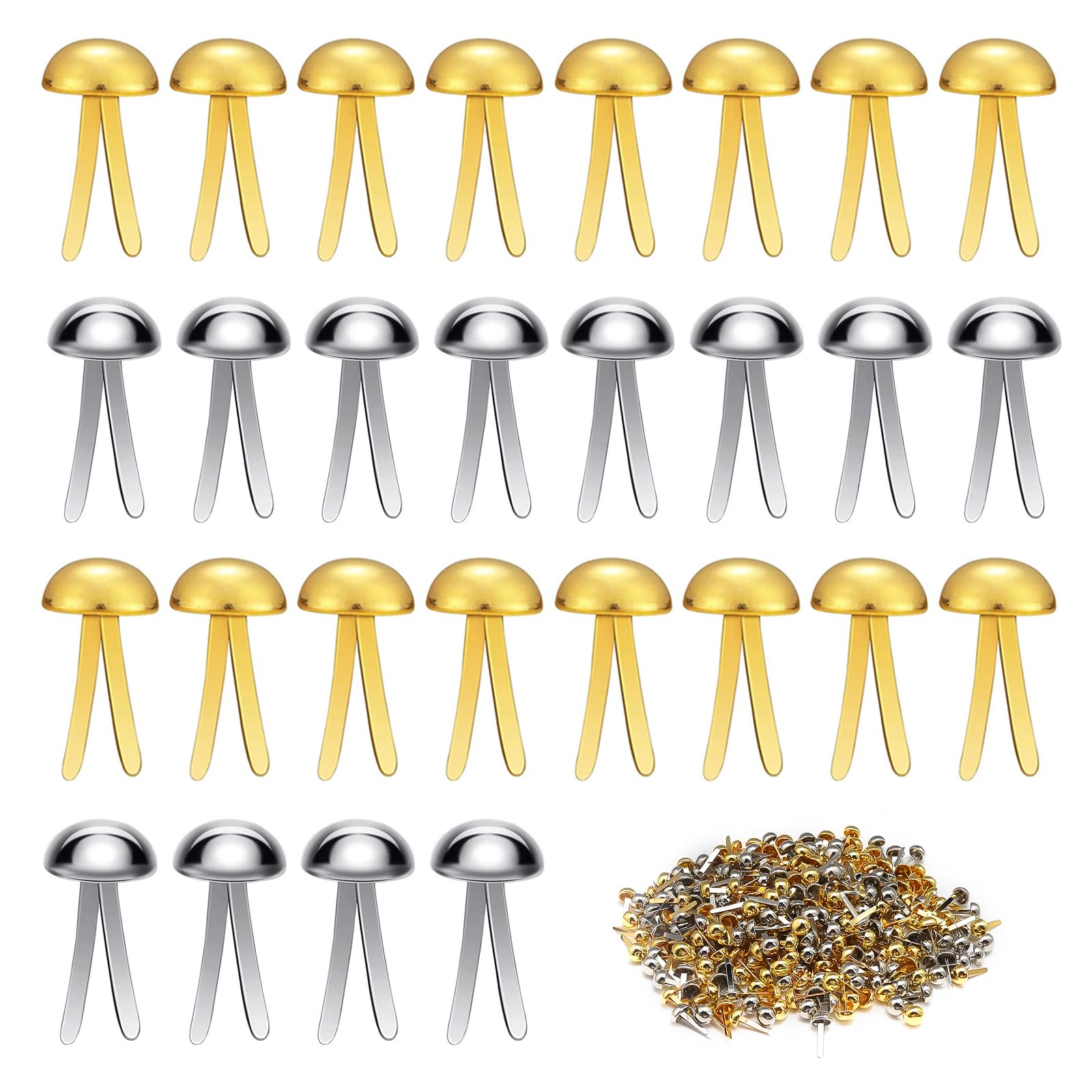 Fermacampioni Piccoli 8mm Clip a Testa Tonda 300 Pezzi per Scrapbooking Carta e Decorazioni