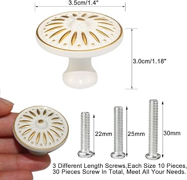 Cabinet Knob, 10Pcs 35mm Single Hole Ceramic knob Dresser Cupboard Cabinet Drawer Knobs Wardrobe Door Pull Handle for Home Office