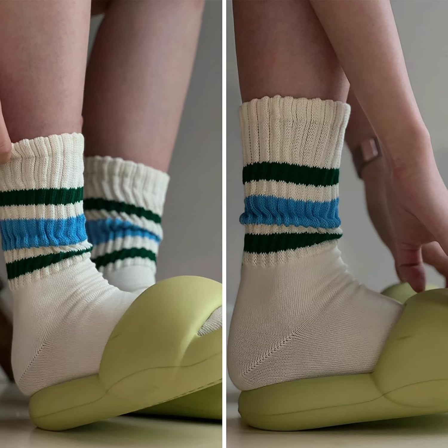 Fun Novelty Retro Striped Crew Socks For Women Sporty Calf Casual Cotton Tube Socks Women - Image 4