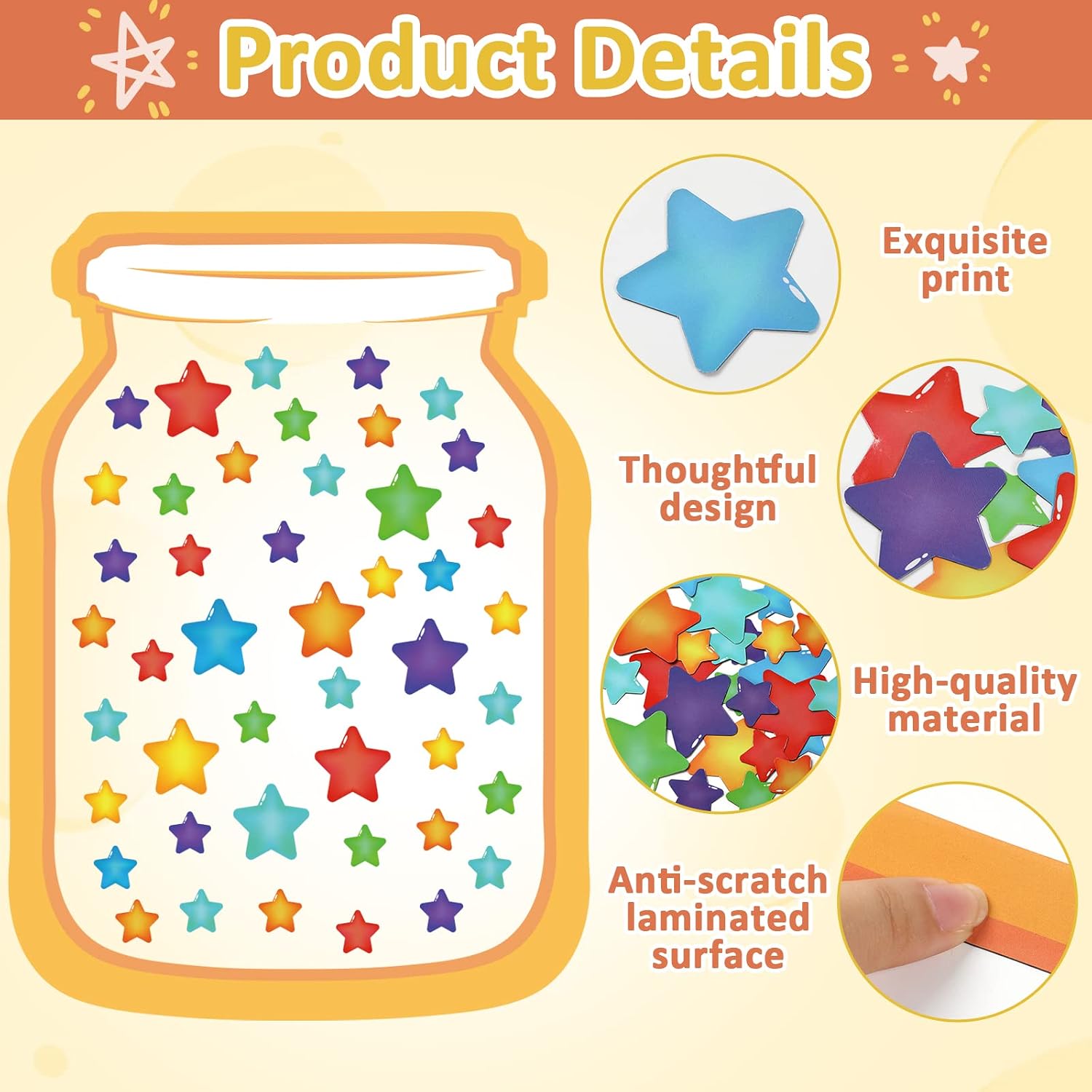 72 Pcs Magnetic Super Star Rewards Jar Positive Behavior Sticker Behavior Chart Tools for Teacher Students Behavior Jar Reward System for School Classroom Supplies Positive Incentive Chart Decorations