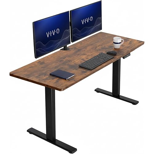 VIVO Rustic Vintage Brown 60 x 24 in Standing Desk, DESK-KIT-1B6N