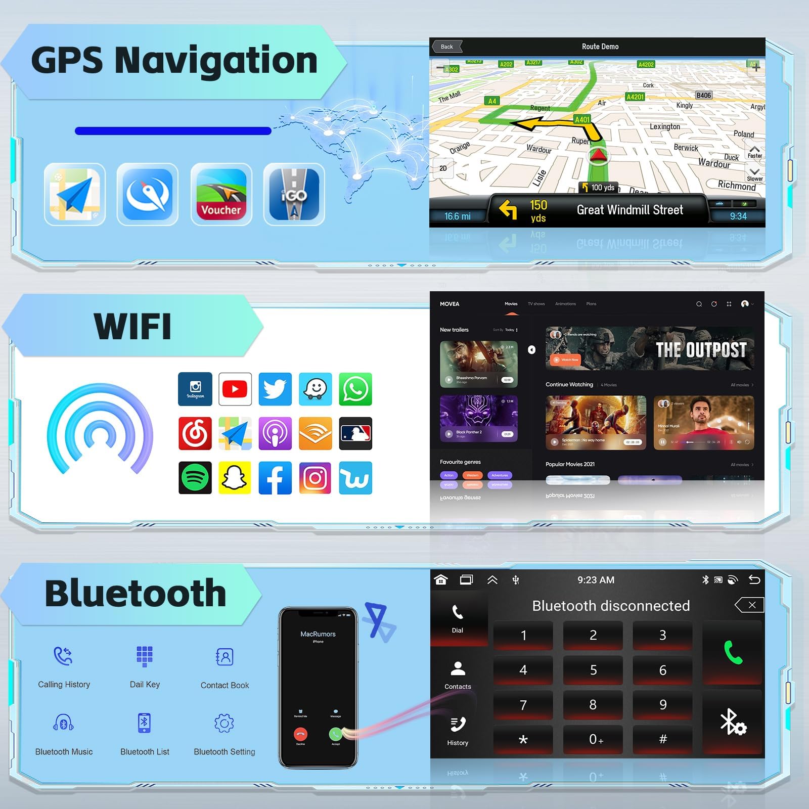 Hikity Android 15 Autoradio Für Toyota Yaris/Vizi 2005-2011 - 9 Zoll Mit CarPlay & Android Auto