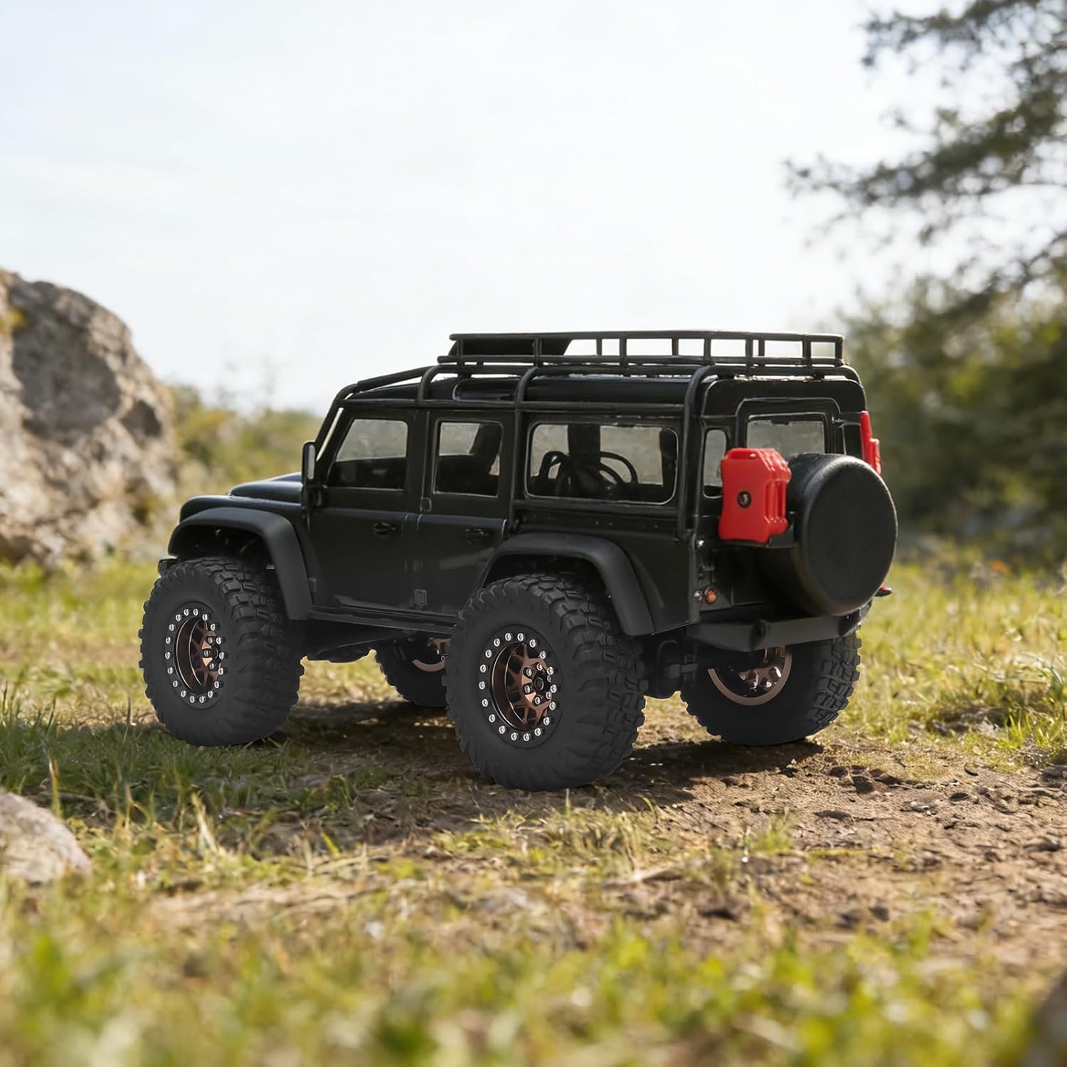 1.3 Beadlock Wheels and Tires, daitoku 1.3" RC Car Tires for 1/18 TRX4M Ascent-18 1/24 SCX24 FCX24 RC Crawler Car (Copper)