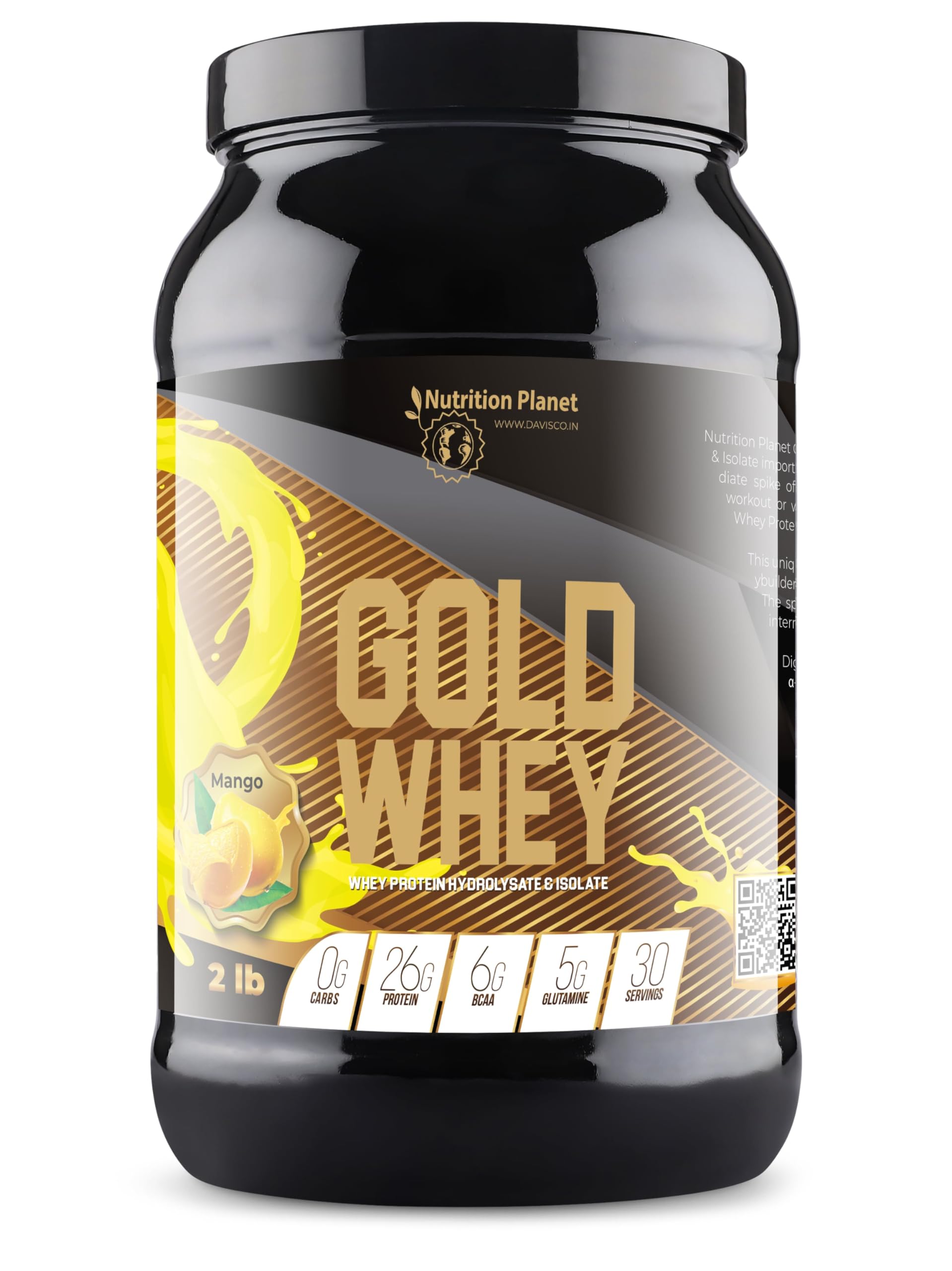 Nutrition Planet Gold Whey (With Added DigeZyme) for Pre/Post Workout Recovery (Mango - 2lb, 30 Servings)-image-44