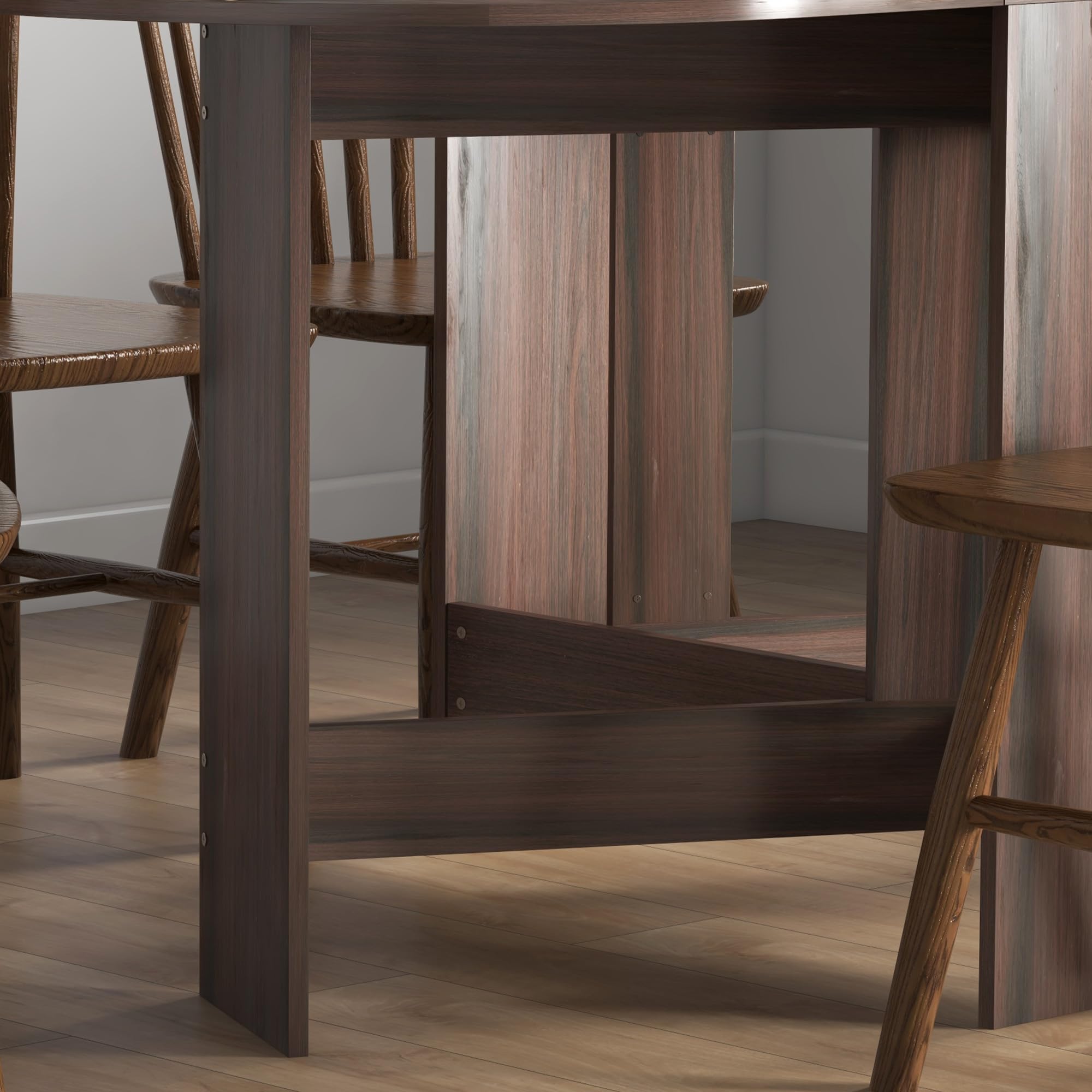 HOMCOM Mesa ahorra espacio de madera con 2 solapas ovaladas, mesa plegable para comedor y cocina, 163 x 80 x 75 cm, marrón