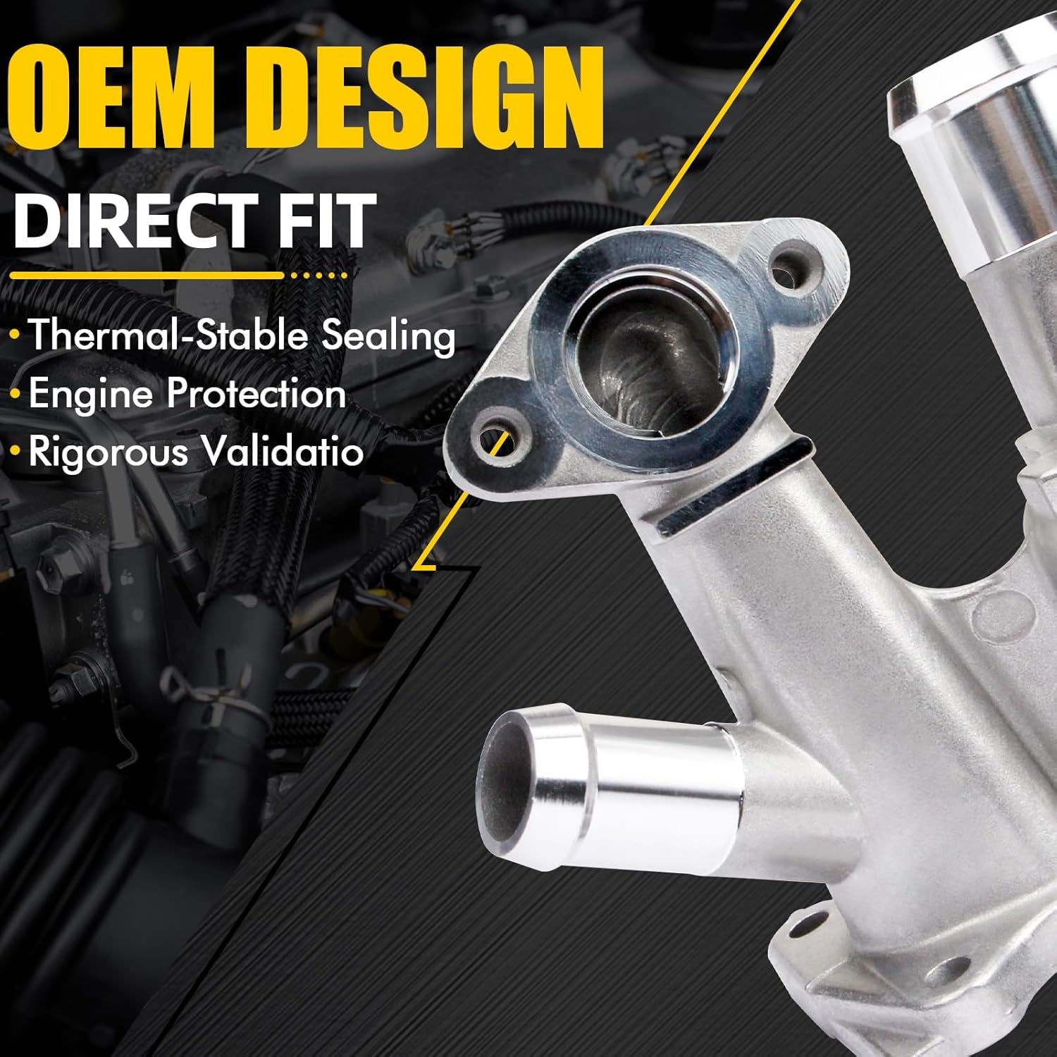 Engine Coolant Thermostat Housing Assembly Compatible with Ford 2013-2016 Escape 2014-2019 Fiesta 2013-2014 Fusion 2014-2016 Transit Connect OE BM5Z8592C BM5Z-8592-C