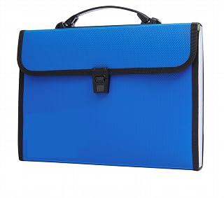 Folders 2pcs A4 Portable Document Bag 13 Pocket Accordion Bag for Client Files,Docs,Bills,Tax Files,Lesson Plans(Blue)