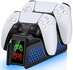 Controller Charger for PS5 Dualsense Controllers with LED Indicator Light Dual Stand Charger Dock for PS5 Controller Charging
