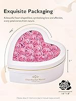 Vista 3 de Eterfield 27 flores para siempre en caja con forma de corazón, rosas preservadas que duran un año, flores preservadas, regalos de cumpleaños