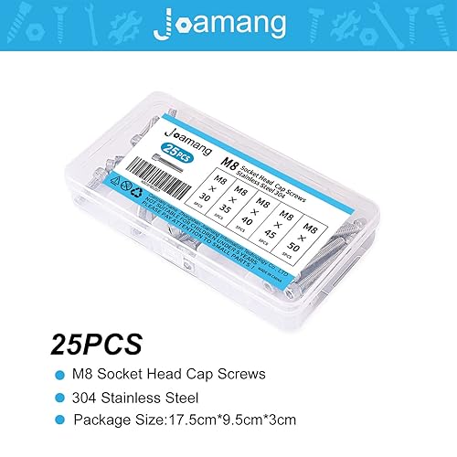 Miniatura 4 de Tornillos de cabeza hexagonal M8 x 1.181 in 1.378 in 1.575 in 1.772 in 1.969 in, acero inoxidable 304, unidad Allen métrica, acabado brillante,