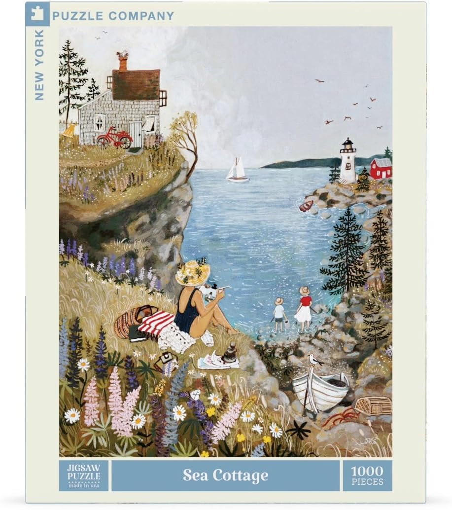 New York Puzzle Company - Loré Pemberton Sea Cottage - 1000 Piece Jigsaw Puzzle for Adults by Loré Pemberton